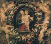Madonna and Child with Garland of Flowers and Putti (mk01)